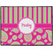 Pink & Green Paisley and Stripes Door Mat (Personalized)