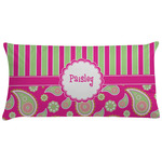 Pink & Green Paisley and Stripes Pillow Case - King (Personalized)