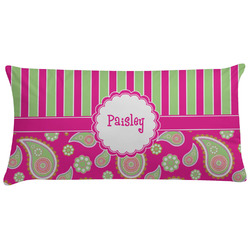 Pink & Green Paisley and Stripes Pillow Case (Personalized)