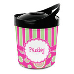 Pink & Green Paisley and Stripes Plastic Ice Bucket (Personalized)