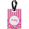 Pink & Green Paisley and Stripes Personalized Rectangular Luggage Tag