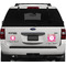 Pink & Green Paisley and Stripes Personalized Square Car Magnets on Ford Explorer