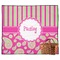 Pink & Green Paisley and Stripes Outdoor Picnic Blanket (Personalized)