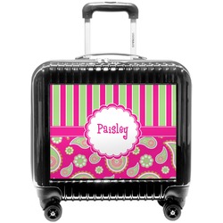 Pink & Green Paisley and Stripes Pilot / Flight Suitcase (Personalized)