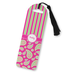 Pink & Green Paisley and Stripes Plastic Bookmark (Personalized)