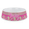 Pink & Green Paisley and Stripes Plastic Dog Bowl - Large (Personalized)