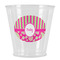 Pink & Green Paisley and Stripes Plastic Shot Glasses - Front/Main