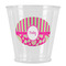 Pink & Green Paisley and Stripes Plastic Shot Glass (Personalized)