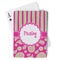 Pink & Green Paisley and Stripes Playing Cards (Personalized)