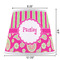 Pink & Green Paisley and Stripes Poly Film Empire Lampshade - Dimensions