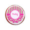 Pink & Green Paisley and Stripes Printed Icing Circle - XSmall - On Cookie