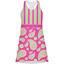 Pink & Green Paisley and Stripes Racerback Dress