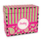 Pink & Green Paisley and Stripes Recipe Box - Full Color - Front/Main