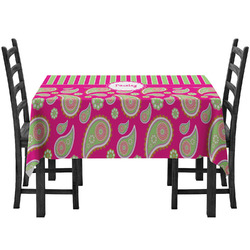 Pink & Green Paisley and Stripes Tablecloth (Personalized)