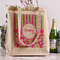Pink & Green Paisley and Stripes Reusable Cotton Grocery Bag - In Context