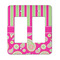 Pink & Green Paisley and Stripes Rocker Style Light Switch Cover - Two Switch