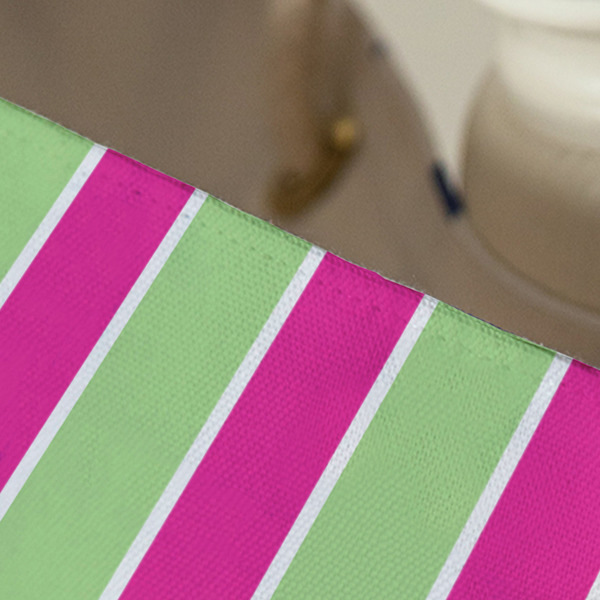 Pink & Green Paisley and Stripes Large Rope Tote - Close Up View