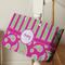 Pink & Green Paisley and Stripes Large Rope Tote - Life Style