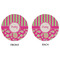 Pink & Green Paisley and Stripes Round Linen Placemats - APPROVAL (double sided)