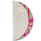 Pink & Green Paisley and Stripes Round Linen Placemats - HALF FOLDED (single sided)