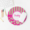 Pink & Green Paisley and Stripes Round Mousepad - LIFESTYLE 2