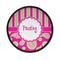 Pink & Green Paisley and Stripes Round Patch