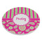 Pink & Green Paisley and Stripes Round Stone Trivet - Angle View