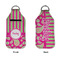 Pink & Green Paisley and Stripes Sanitizer Holder Keychain - Large APPROVAL (Flat)