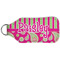Pink & Green Paisley and Stripes Sanitizer Holder Keychain - Large (Back)