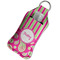 Pink & Green Paisley and Stripes Sanitizer Holder Keychain - Large in Case