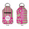 Pink & Green Paisley and Stripes Sanitizer Holder Keychain - Small APPROVAL (Flat)