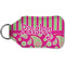 Pink & Green Paisley and Stripes Sanitizer Holder Keychain - Small (Back)