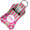 Pink & Green Paisley and Stripes Sanitizer Holder Keychain - Small in Case