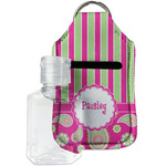 Pink & Green Paisley and Stripes Hand Sanitizer & Keychain Holder (Personalized)