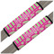Pink & Green Paisley and Stripes Seat Belt Covers (Set of 2)