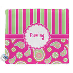Pink & Green Paisley and Stripes Security Blanket (Personalized)