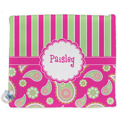 Pink & Green Paisley and Stripes Security Blankets - Double Sided (Personalized)