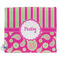 Pink & Green Paisley and Stripes Security Blanket - Front View