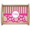 Pink & Green Paisley and Stripes Natural Wooden Tray - Large (Personalized)