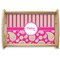 Pink & Green Paisley and Stripes Natural Wooden Tray - Small (Personalized)