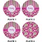 Pink & Green Paisley and Stripes Set of Appetizer / Dessert Plates (Approval)
