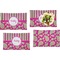 Pink & Green Paisley and Stripes Set of Rectangular Dinner Plates