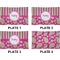 Pink & Green Paisley and Stripes Set of Rectangular Dinner Plates (Approval)