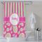 Pink & Green Paisley and Stripes Shower Curtain Lifestyle