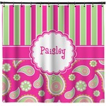 Pink & Green Paisley and Stripes Shower Curtain - Custom Size (Personalized)