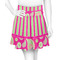 Pink & Green Paisley and Stripes Skater Skirt - Front