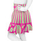 Pink & Green Paisley and Stripes Skater Skirt - Side