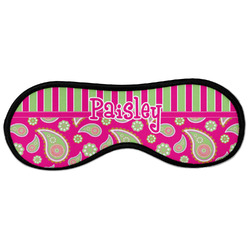 Pink & Green Paisley and Stripes Sleeping Eye Masks - Large (Personalized)