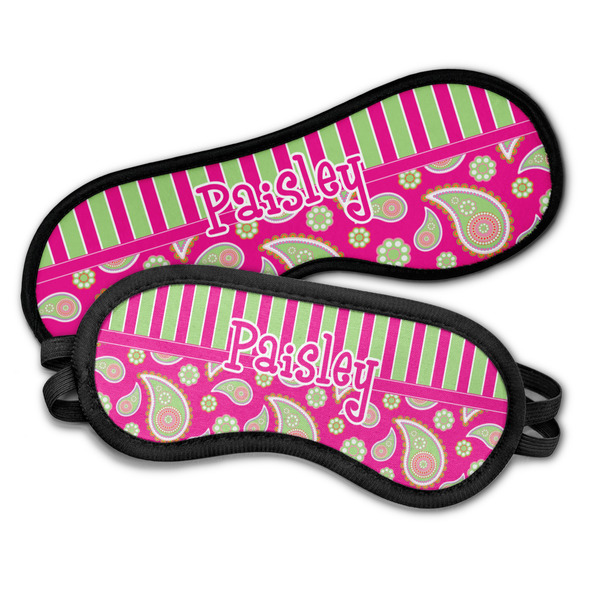 Pink & Green Paisley and Stripes Sleeping Eye Masks - PARENT