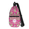 Pink & Green Paisley and Stripes Sling Bag - Front View